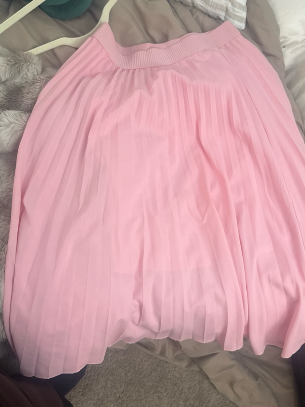 Amazon Pink Pleated Midi Skirt